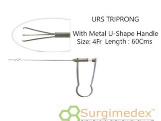 URS Triprong Forceps 4Fr., Length: 60Cms with metal U shape handle REUSABLE